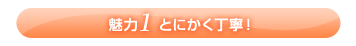 魅力1 とにかく丁寧!